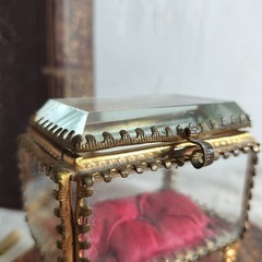 フランス アンティーク クリスタル 5面 ジュエリーケース 1900年　美品の画像