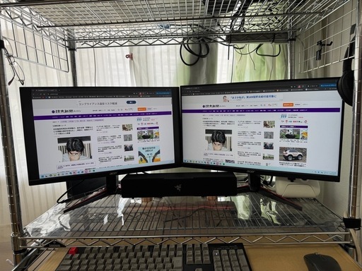 24インチモニターx2