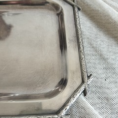 【NEW限定品】 アンティーク フランス 装飾 2点セット1900年 銀メッキトレー アンティーク雑貨