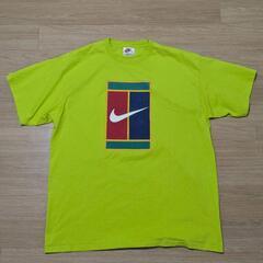90s NIKE ナイキ 白タグ ヴィンテージTシャツ テニスロゴ　希少カラーの画像