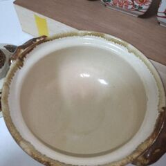 新品未使用　土鍋　四日市萬宝窯と京都たち吉　創作陶器　赤絵花鳥　小鉢５客の画像