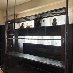 【ニトリ】突っ張りシェルフ アルゴス90（ダークグレー 幅146cm）の画像