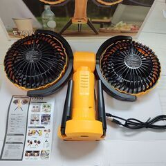 🔶新品🔶 キャンプ 扇風機 アウトドア ライト付き 充電式の画像