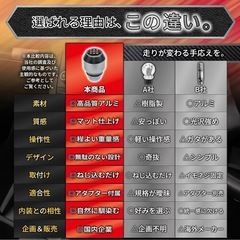 新品未使用品！シフトノブ 【走りの質を高める】 アルミ レバー マニュアル 6mt 5mt 変換アダプター 付属 M8 M10 M12 グレイブガンメタリックの画像