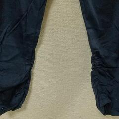 GLASIA(グラシア)ギャザー裾 クロプトパンツ ネイビー Sサイズの画像