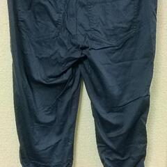 GLASIA(グラシア)ギャザー裾 クロプトパンツ ネイビー Sサイズの画像
