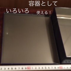 空箱 ヨックモック スチール製　紺色×水色の画像