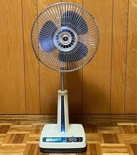 昭和レトロ サンヨー 扇風機 EF-6PN型 青 3枚羽 SANYO 三洋電気