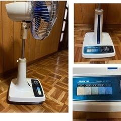 昭和レトロ サンヨー 扇風機 EF-6PN型 青 3枚羽 SANYO 三洋電気 昭和