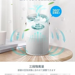 ✨新品✨【脱臭強化&暑さ梅雨対策】空気清浄機 除菌 マイナスイオン 静音 軽量 省エネ ウイルス対策 花粉症対策 卓上 コンパクトの画像