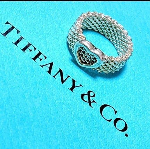 希少【極美品】9号 Tiffany ティファニー サマセット メッシュ リング SV