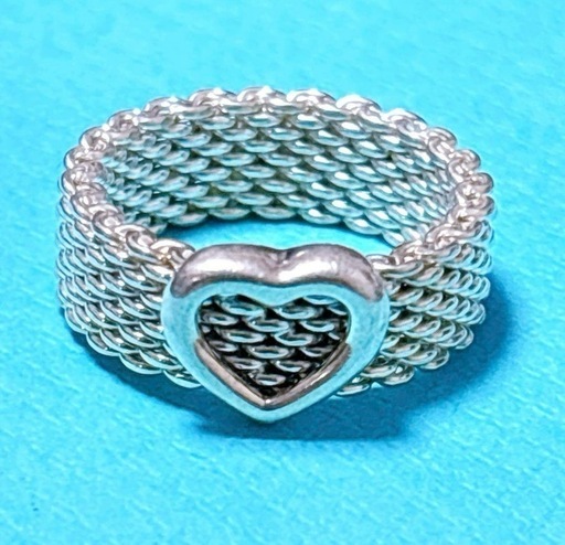 希少【極美品】9号 Tiffany ティファニー サマセット メッシュ リング SV