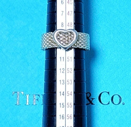 希少【極美品】9号 Tiffany ティファニー サマセット メッシュ リング SV