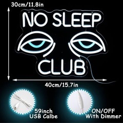【購入価格5000円】No Sleep Clubネオンサインの画像