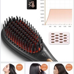 【新品】ストレートブラシ ヒートブラシ ミニブラシアイロン 80℃-230℃ 温度調節の画像