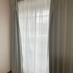 カーテン　ニトリ　グリーン　レースカーテンの画像