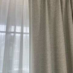 カーテン　ニトリ　グリーン　レースカーテンの画像