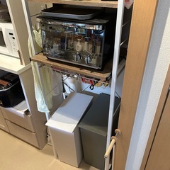 レンジ台 ゴミ箱上 ラック シェルフ スリム 52幅 50幅 棚 スライド おしゃれ 大理石 木目 北欧 レンジ 炊飯器ラック レンジボード キッチンラック オーブントースター エコー Echoの画像