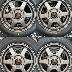 ⑥155.65.13 新品タイヤ4本と中古美品ホイールとナット付きの画像