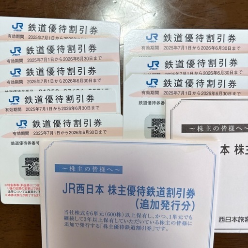 直送商品 8枚セットJR西日本株主優待鉄道割引券 竹橋の周辺 (はむきち) コレクション