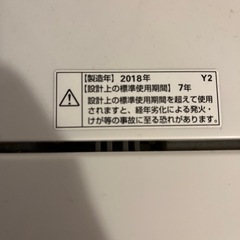 2018年製洗濯機　の画像