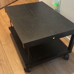 キャスター付き　収納二段テーブルの画像