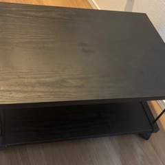 キャスター付き　収納二段テーブルの画像