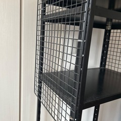 スチールラック黒3段の画像