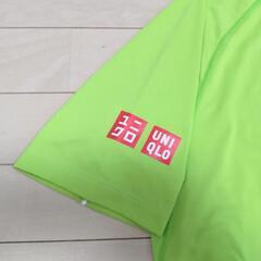 Mサイズ UNIQLO ユニクロ 半袖速乾ハーフジップポロシャツ ライトグリーンの画像