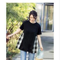 ［7/26］70%OFF　スクロール　クルーネック　異素材切替　...