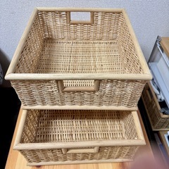 無印良品　ブリ材バスケット　2個セット