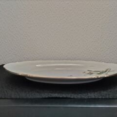 Original FINE CHINA★オーバルプレート★花絵皿★昭和レトロ陶器★30.7㌢×22.7㌢の画像