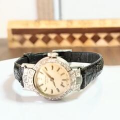 稀少品。IWC オールドインター　プラチナ無垢&ダイヤモンドベゼルラグ　手巻き式　腕時計の画像