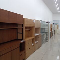 ★ジモティ割あり★  レンジボード ウッドベージュ H182×D41.5×W32.5 クリーニング済み HJ6916の画像
