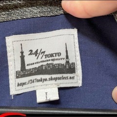 24/7Tokyo ノーカラージャケット　羽織　薄手　メンズ　Lの画像