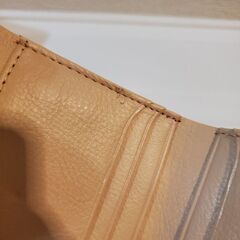 アンテプリマ ANTEPRIMA ミニ財布 三つ折り 財布 がま口財布 水玉模様 ドット柄 ピンクゴールド ベージュ 本革 レザーの画像