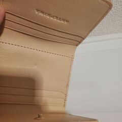 アンテプリマ ANTEPRIMA ミニ財布 三つ折り 財布 がま口財布 水玉模様 ドット柄 ピンクゴールド ベージュ 本革 レザーの画像