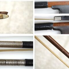 ジャンク扱い T.SUGITO バイオリン 弓 2本セット 約74cm×1 約67.5cm×1 4/4サイズ 3/4サイズ 杉藤楽弓社 札幌市 清田区 平岡の画像