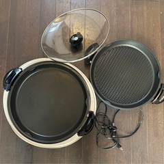 【動作確認済】美品ナショナル　グリル鍋1台2役だんらんメニュー【品番】NF-GS40（ホットプレート、焼肉、）