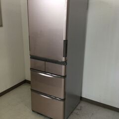 YJT10947【SHARP/シャープ 5ドア冷蔵庫】2022年製 SJ-X416J-T 家電 キッチン 冷蔵冷凍庫 左右開きドア 自動製氷 412L 側面にキズ有