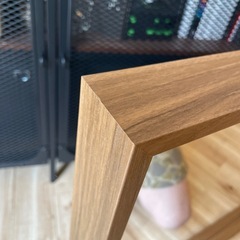 【美品】ミラー　65cmx65cm ウォールナット調　の画像