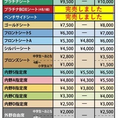 7/1プロ野球チケット　西武×オリックスの画像