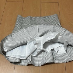チェック　ミニスカート　白の画像