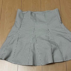 チェック　ミニスカート　白の画像