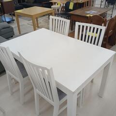 ★ジモティー割あり★伸縮ダイニング5点セット　IKEA　WH　※...