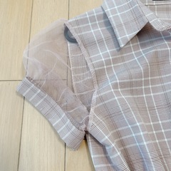 受渡し者様決定　美品SPIGA共ベルトチェックシースルーワンピースの画像