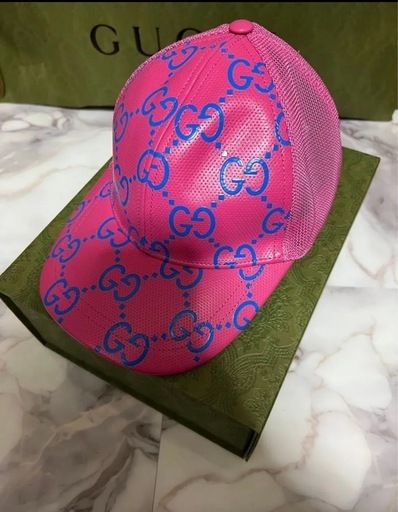GUCCI GG レザーキャップ帽子 GGロゴベースボールキャップ