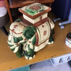 花台　置物　飾り ゾウ　中古品の画像