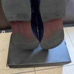 ネイビー 光沢 ドレスシューズの画像