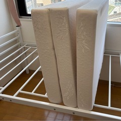 【高さ調節可能・収納◎】シングルベッドフレーム+マットレスの画像